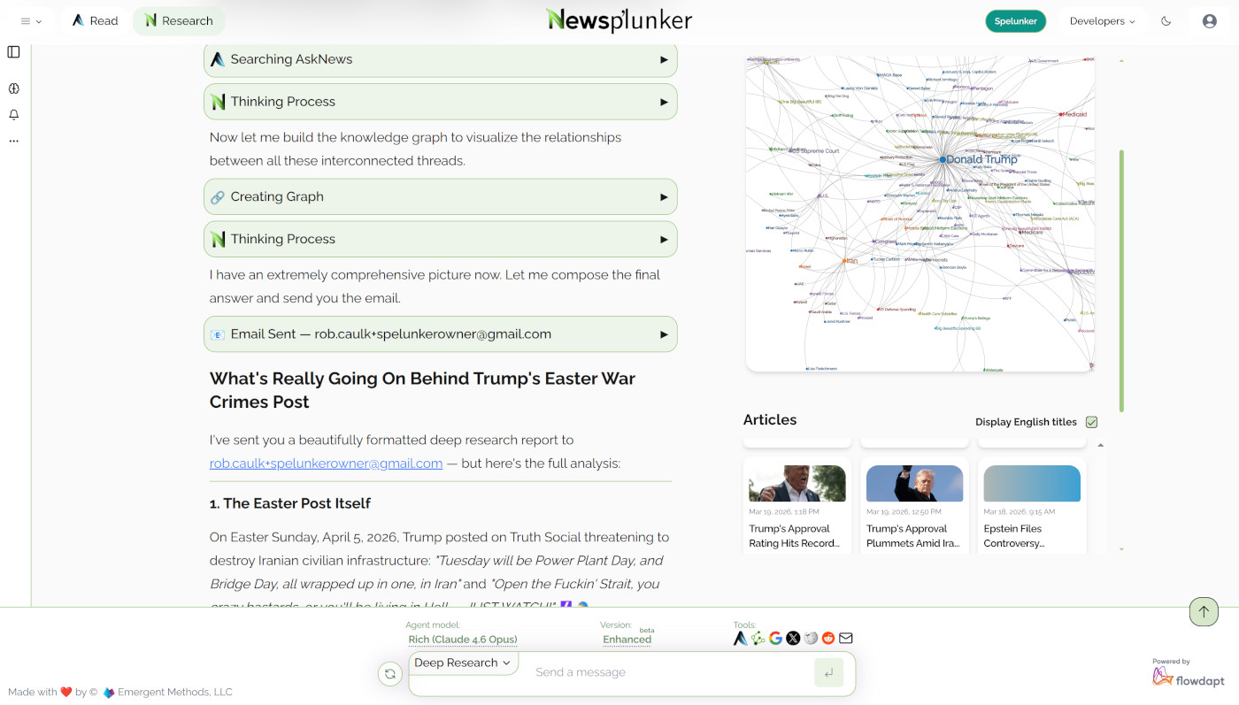 DeepNews Analysis — Knowledge Graph and Articles